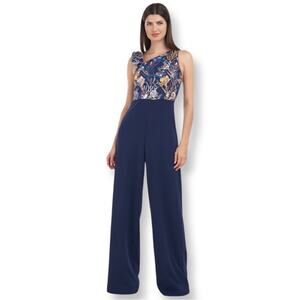 JS Collections Nova Bow Palazzo Jumpsuit Sz 10